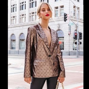 NWOT VICI Thrill Seeker Metallic Pocketed Blazer - Medium